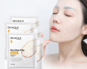 pack of 3 BIOAQUA Rice Raw Pulp Moisturizing Face Mask Sheet