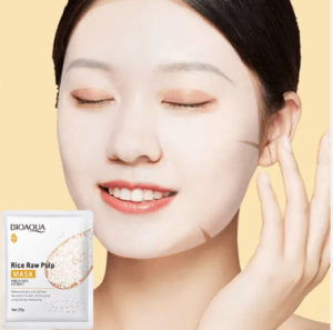 pack of 3 BIOAQUA Rice Raw Pulp Moisturizing Face Mask Sheet