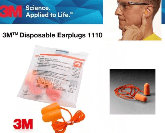 3M 1110 Corded Foam Ear Plugs