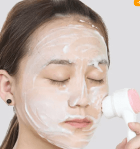 Silicone 2 in 1 Facial Cleansing Brush Portable Face Massager