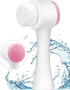 Silicone 2 in 1 Facial Cleansing Brush Portable Face Massager
