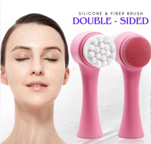 Silicone 2 in 1 Facial Cleansing Brush Portable Face Massager