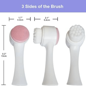 Silicone 2 in 1 Facial Cleansing Brush Portable Face Massager