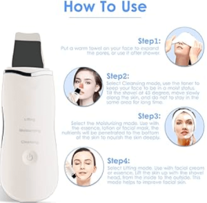 Ultrasonic Facial Skin Scrubber Device For Deep Cleansing