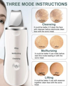 Ultrasonic Facial Skin Scrubber Device For Deep Cleansing