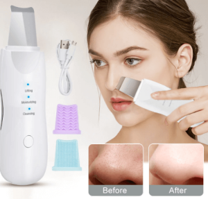 Ultrasonic Facial Skin Scrubber Device For Deep Cleansing