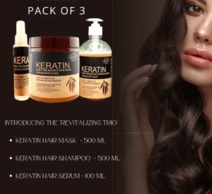 keratin shampoo and hair mask plus keratin serum