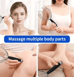  Claws Metal Head Massager with 360° Rollers