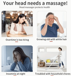  Claws Metal Head Massager with 360° Rollers