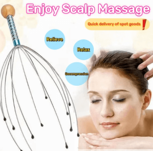  Claws Metal Head Massager with 360° Rollers