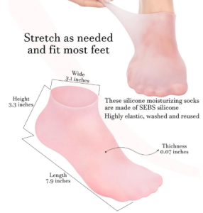 2 Pack Silicone Elastic Moisturizing Foot Socks