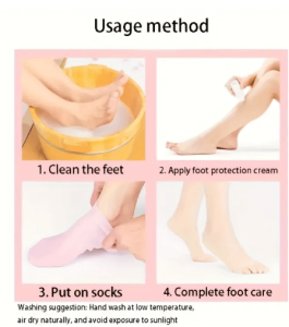 2 Pack Silicone Elastic Moisturizing Foot Socks