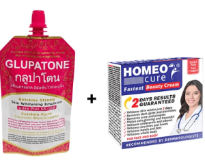 Glupatone Skin Whitening Emulsion + Homeo Cure Beauty Cream