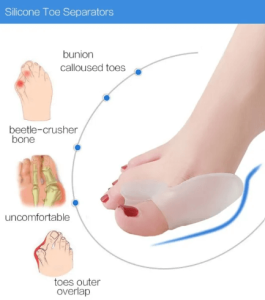 Pack Of 4 Pairs Silicone Gel Foot Fingers Hole