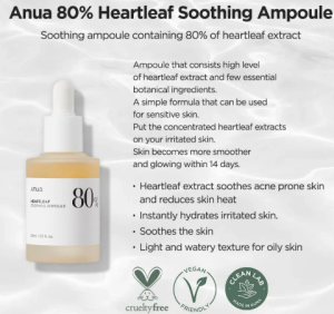 Anua Heartleaf 80% Soothing Ampoule