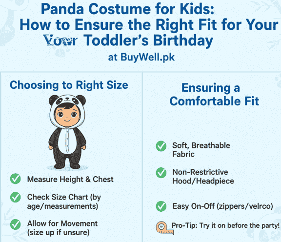 Toddler panda costume for kids birthday party in Pakistan